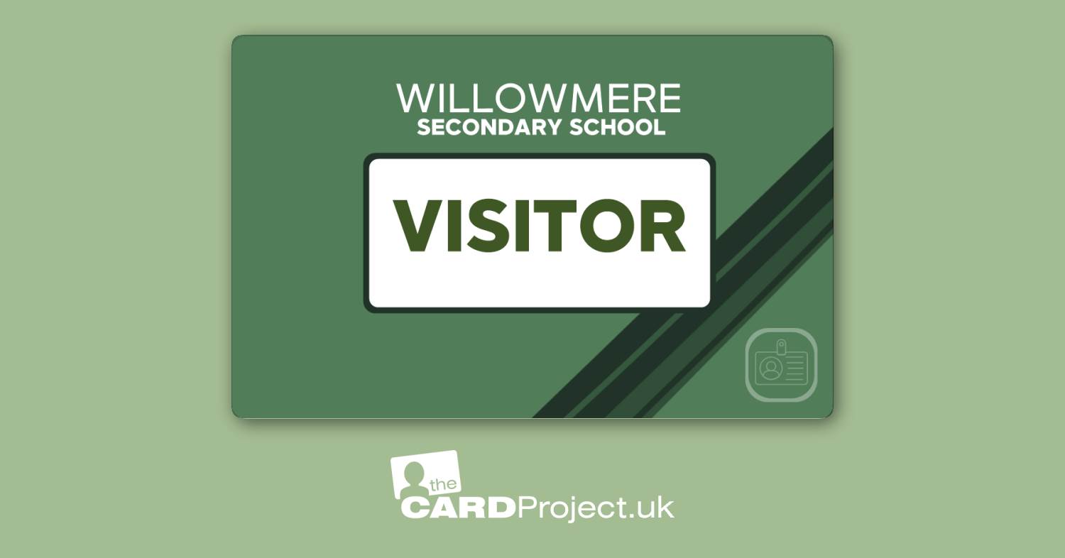 Secondary School Student Green Stripe Visitor Card (FRONT)